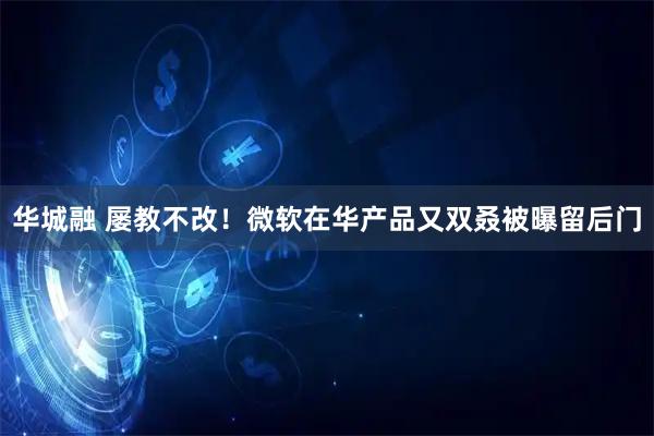 华城融 屡教不改！微软在华产品又双叒被曝留后门